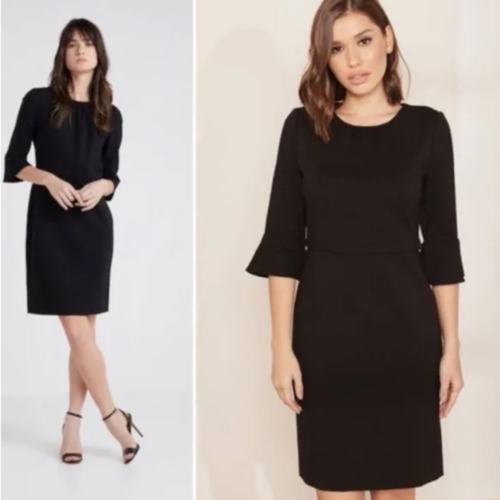 J CREW Bell-sleeve Sheath Stretch Ponte Dress